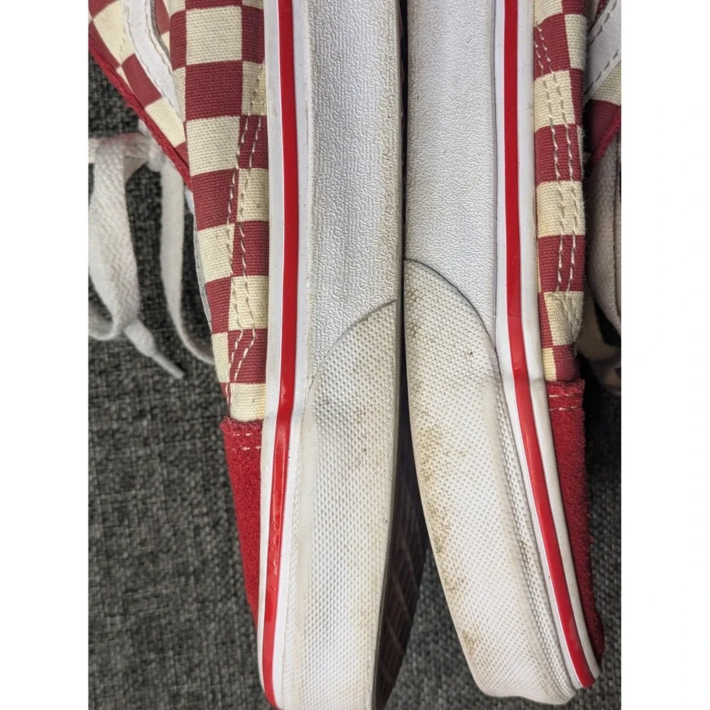 Vans Old‎ Skool Red & White Check Low Top Sneakers Size 8 Men / 9.5 Women Skate